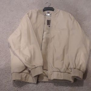 Men's Cream Lamb Skin Leather Jacket (3XL)
